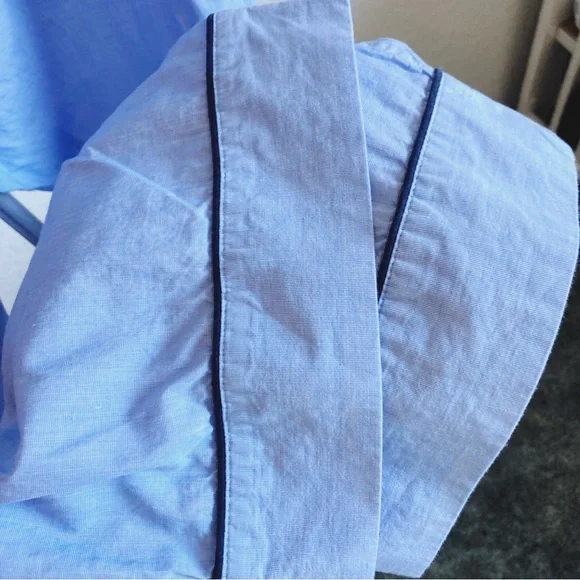 J. Crew End on End Cotton Long Sleeve Pajamas in Hydrangea Blue - Picture 10 of 13